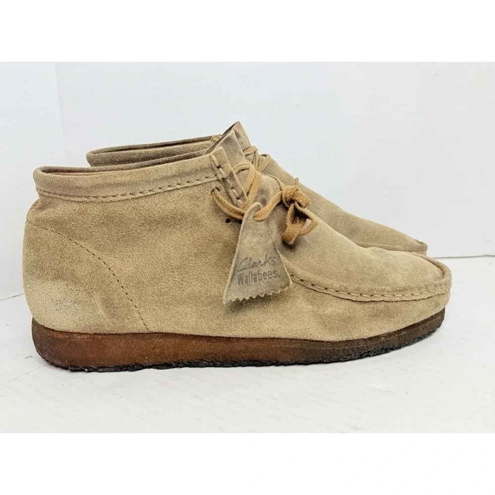 Clarks Originals Wallabee Tan Suede Shoes Men's 12 US UK 11 Crepe Sole